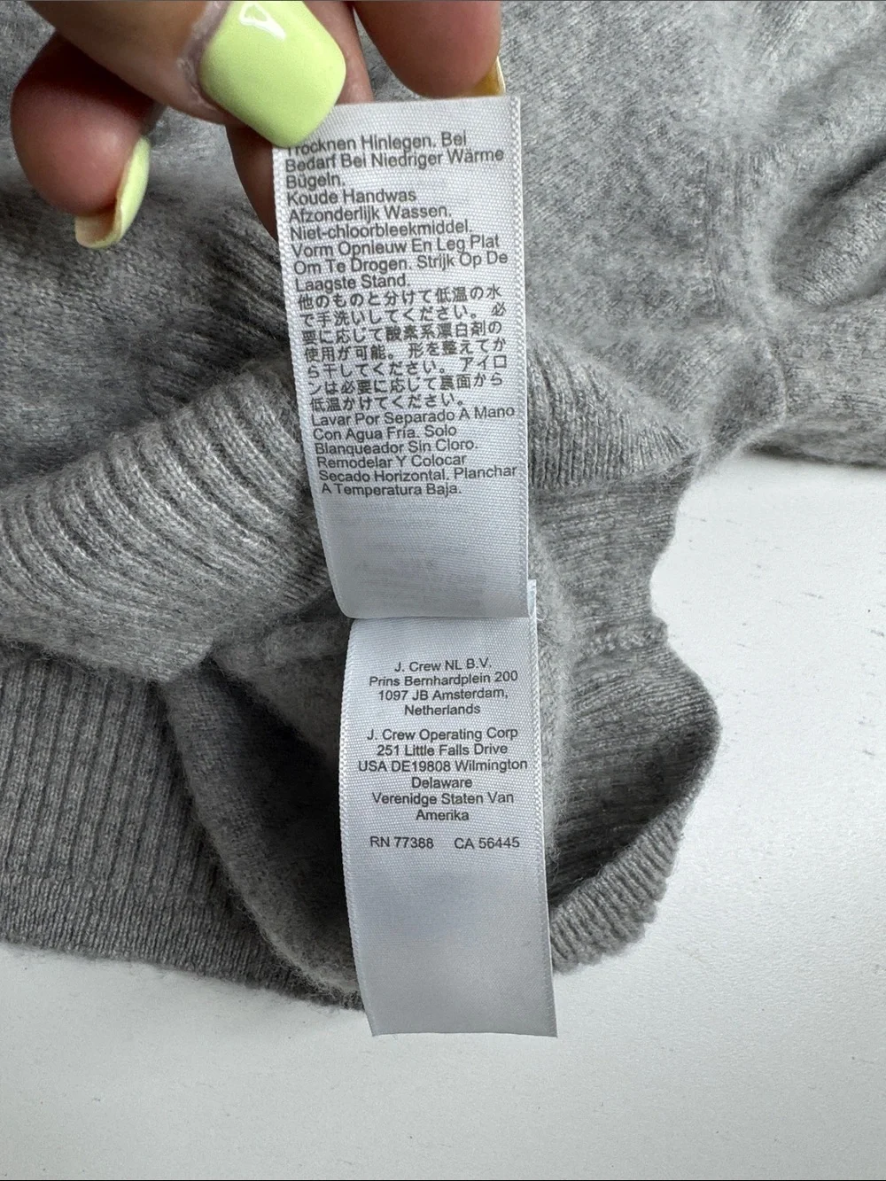J.Crew 100% Cashmere V-Neck Sweater – Heather Gray – Women’s XS